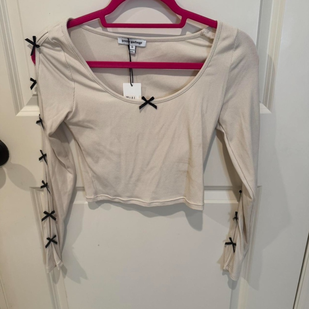 Cream Ribbed Crop Top NWT